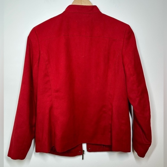 TANJAY Petite Red Faux Suede Zip Up Jacket Size 8 Petite - Picture 7 of 7